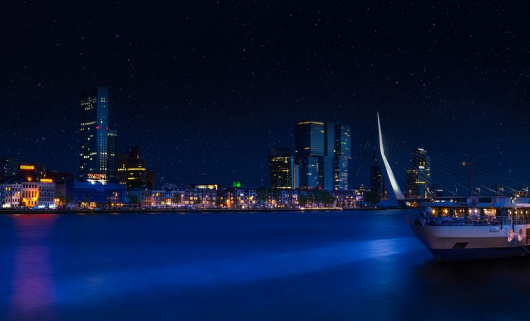 Rotterdam night sky